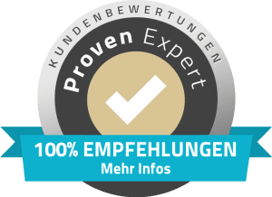 Siegel 100% Weiterempfehlung ProvenExpert